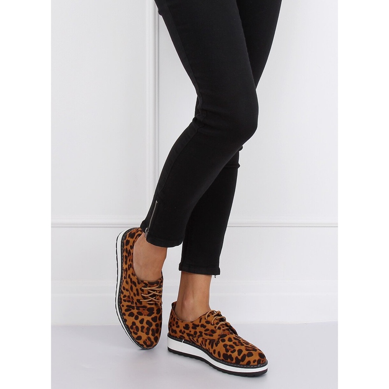Damloafers leopard C-7225 leopardtryck brun 2