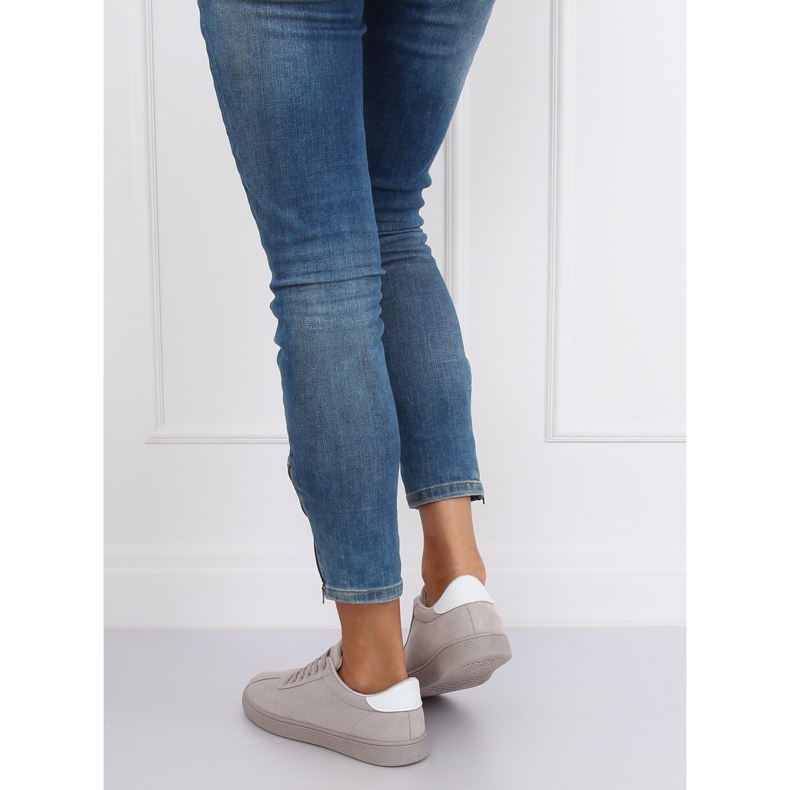 Grå Kvinnors grå sneakers LX-9857 Grå 1