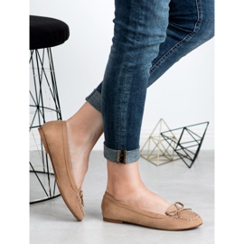 Small Swan Mörkbeige loafers med rosett 1