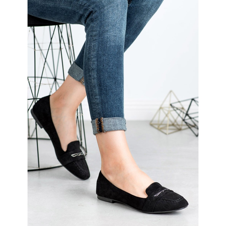 Small Swan Mocka loafers med glitter svart 1