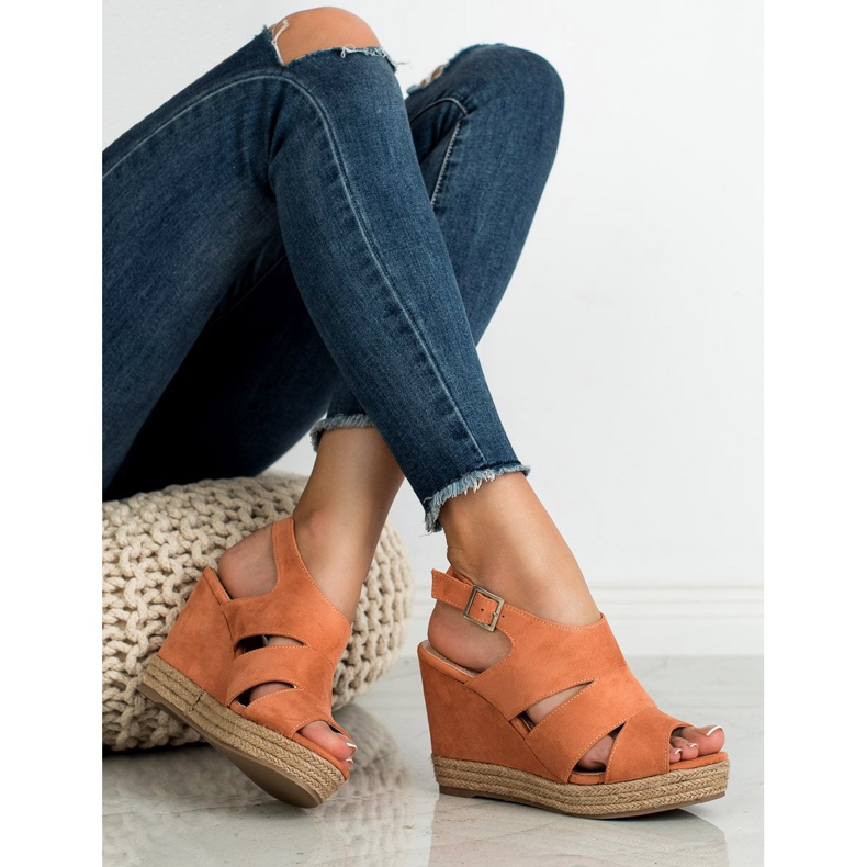 Best Shoes Orange Espadrilles sandaler 2