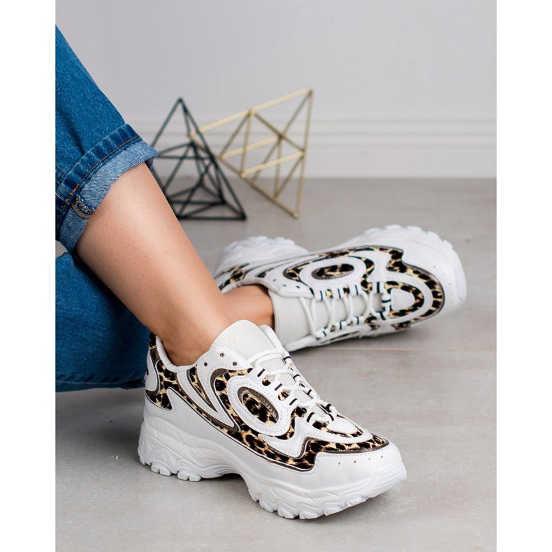 Kayla Kvinnors sportskor vit brun 1