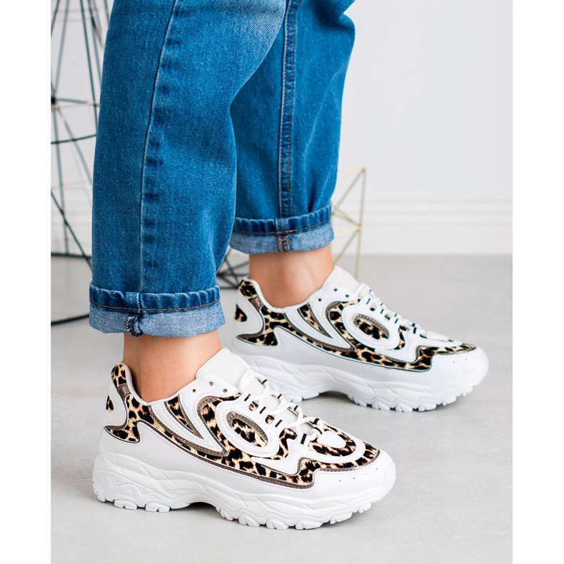 Kayla Kvinnors sportskor vit brun 2