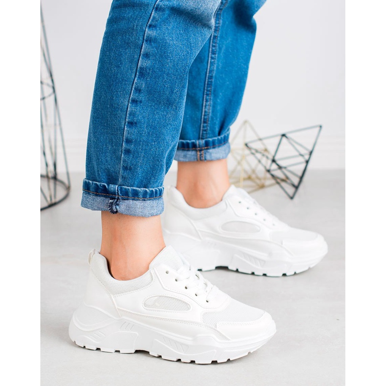 SHELOVET Trendiga sneakers vit 1