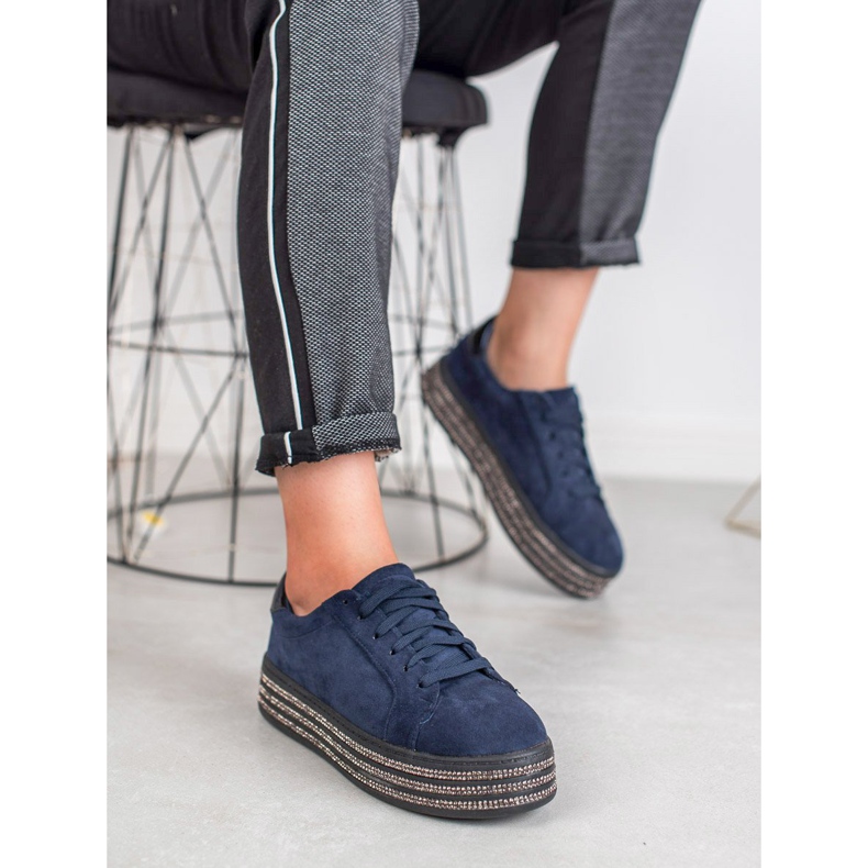 Bestelle Mocka sportskor marinblå 1