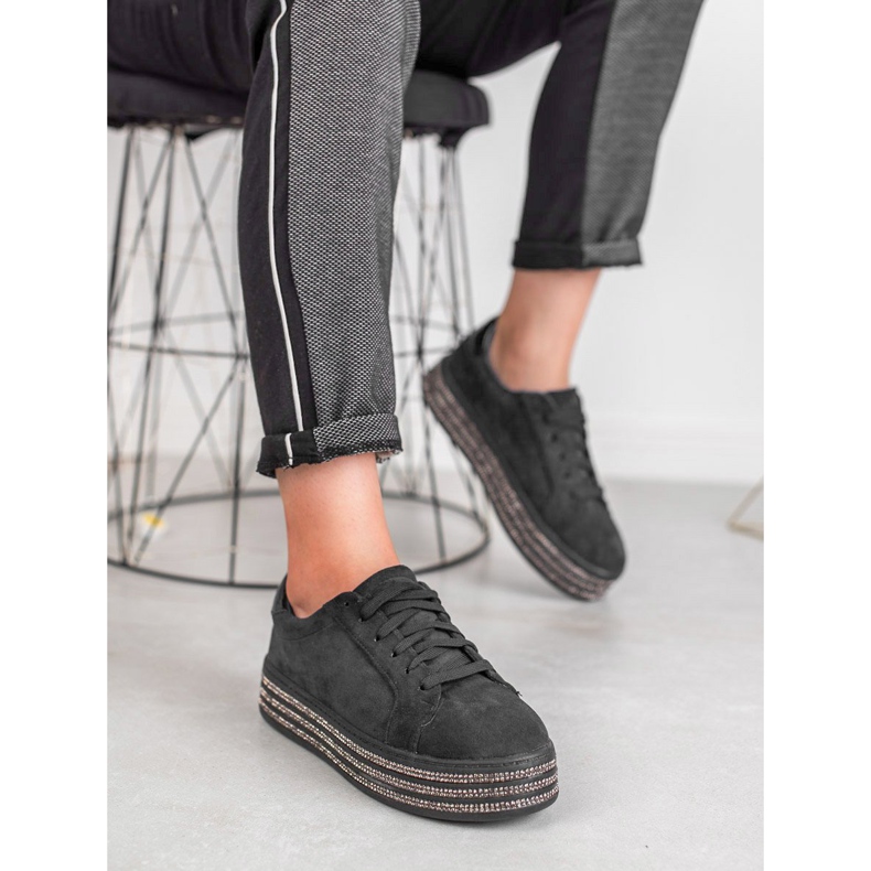 Bestelle Mocka sportskor svart 1