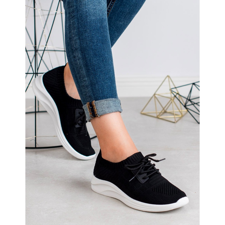 Ideal Shoes Textil sportskor svart 1