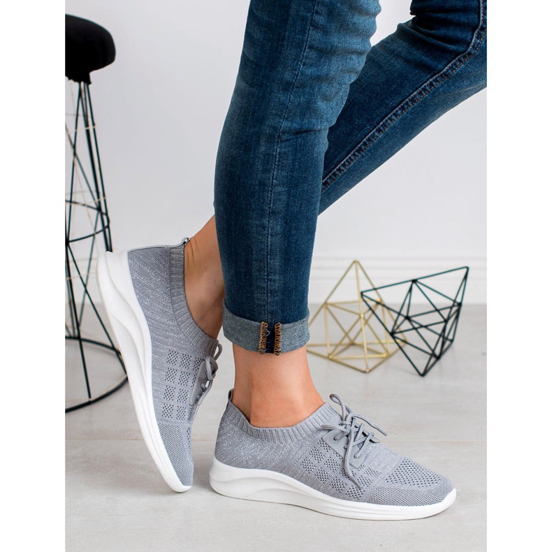 Ideal Shoes Textil sportskor grå 1