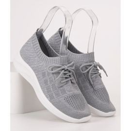 Ideal Shoes Textil sportskor grå 2