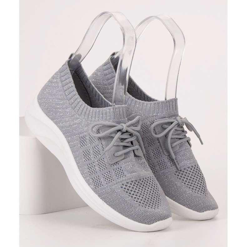 Ideal Shoes Textil sportskor grå 2