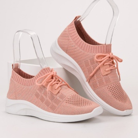 Ideal Shoes Textil sportskor rosa 2