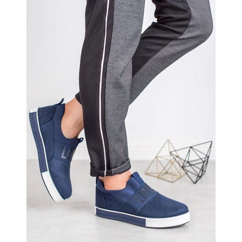 SHELOVET Mocka Slip-On skor blå grön 1