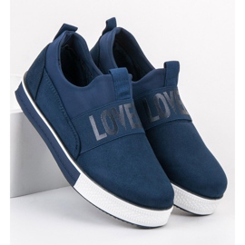 SHELOVET Mocka Slip-On skor blå grön 2