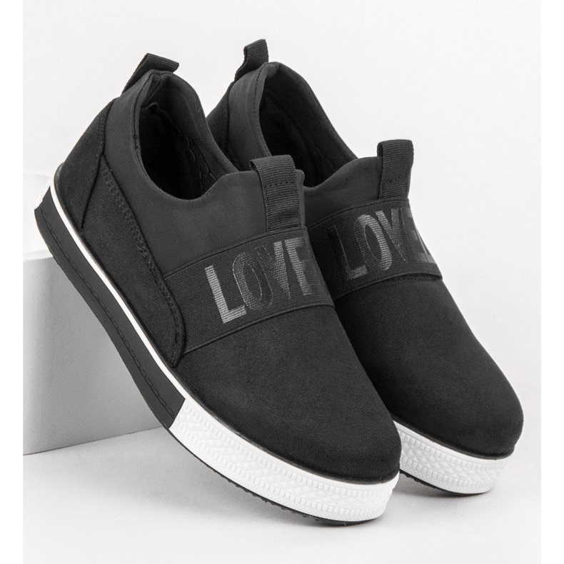 SHELOVET Mocka Slip-On skor svart 1