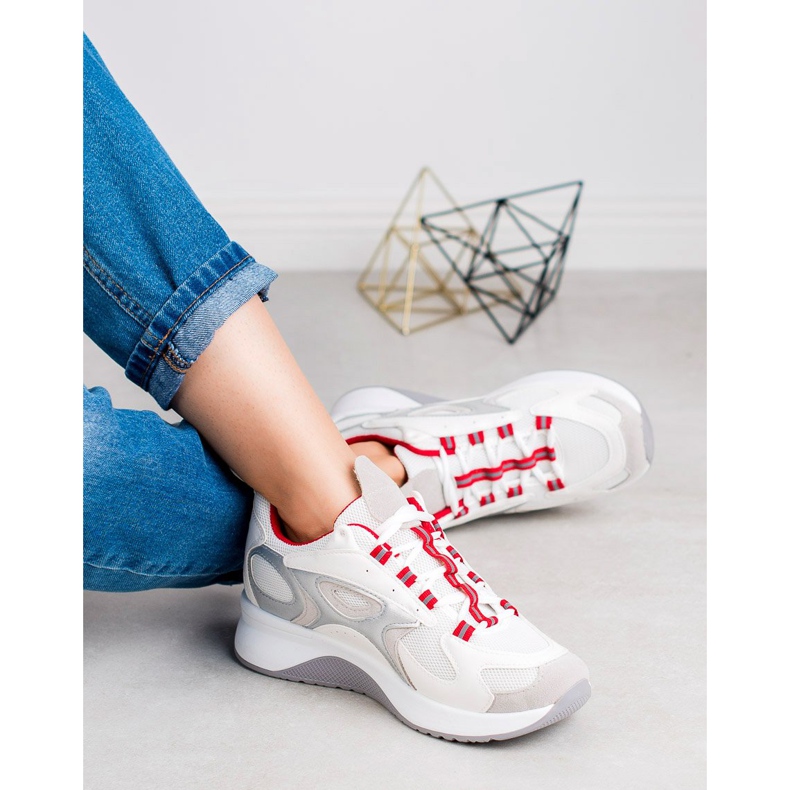 SHELOVET Bekväma sportskor vit grå 2