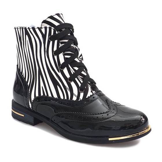 Zebra 6722-1 Black Boot vit svart 1