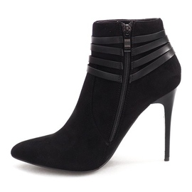 Boots On High Heel Suede YS20-1 Black svart 1