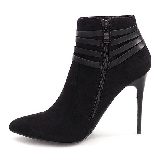 Boots On High Heel Suede YS20-1 Black svart 1