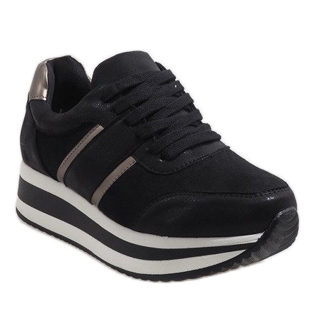 Svarta sneakers på plattformen 99-09 1