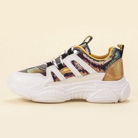 Ax Boxing Sneakers med paljetter grå gul 1