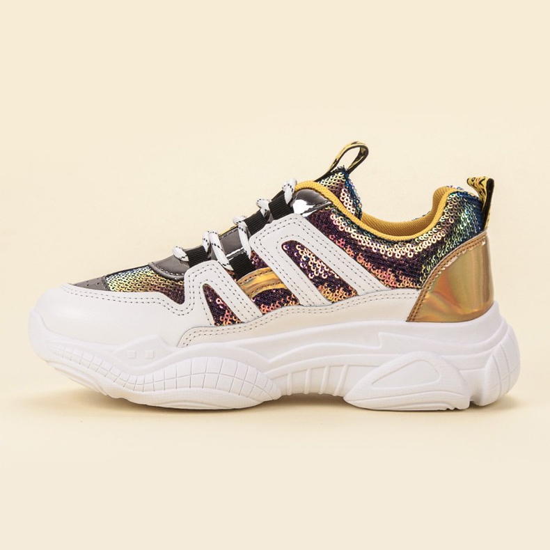 Ax Boxing Sneakers med paljetter grå gul 1