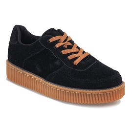 Black Lace Up Creepers 7-K3568A svart 1