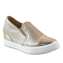 Golden wedge sneakers DD439-82 gyllene 1