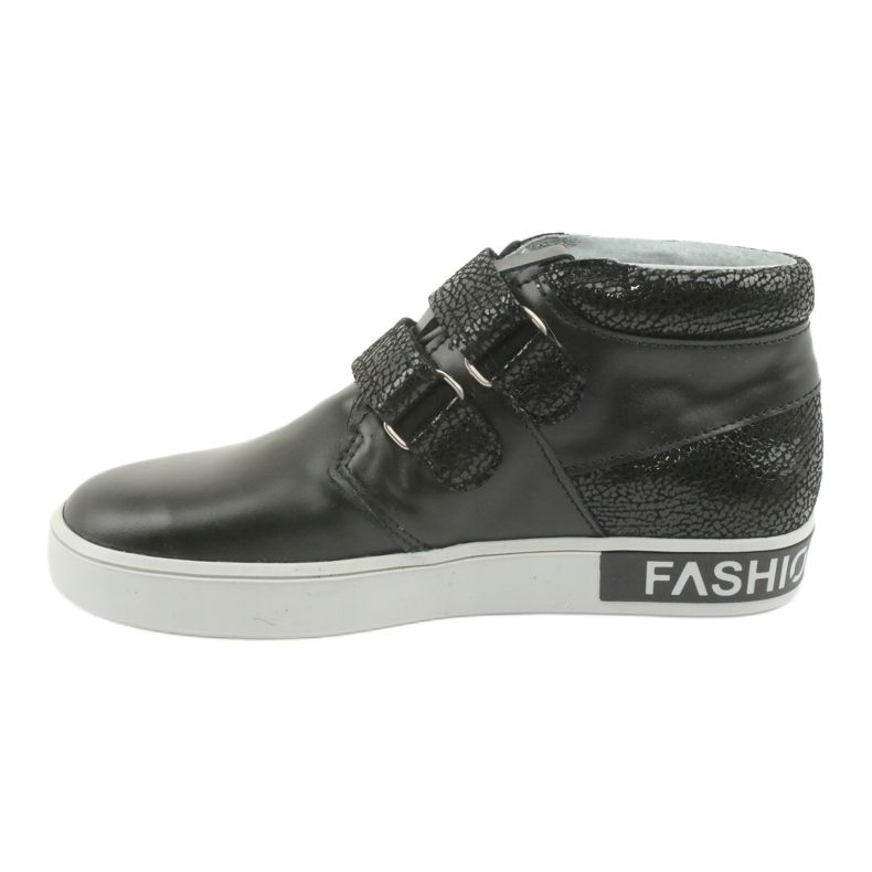 Mazurek Svart läder barnskor 2