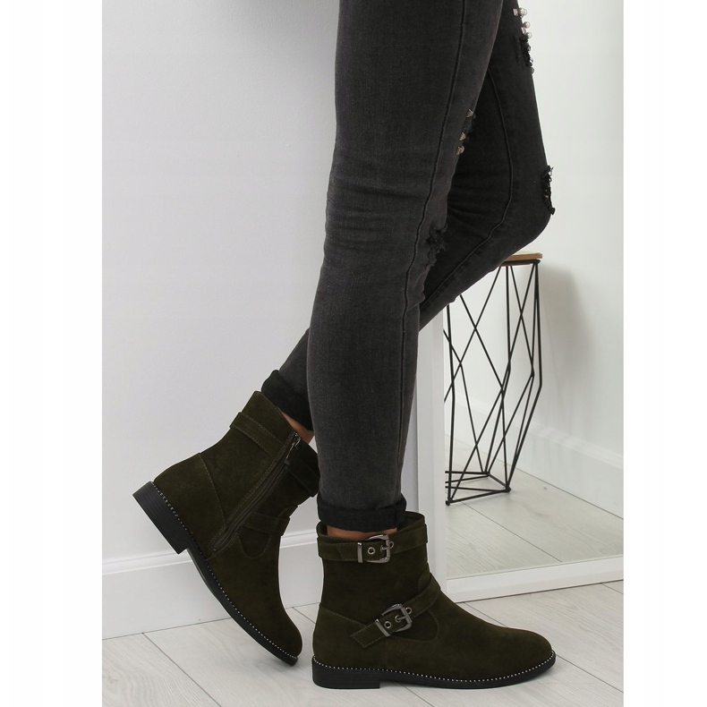 Gröna platta stövlar MB188-266 Grön 1