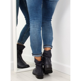 Marinblå stövlar för kvinnor 1127-PA DK.BLUE 2