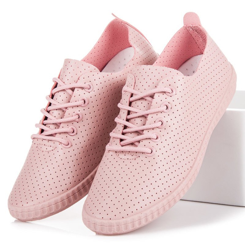 Genombrutna rosa sneakers 2