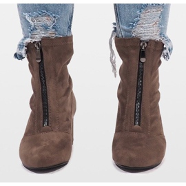 Kaki mocka stövlar med FOZ-01 dragkedja mångfärgad grön 1