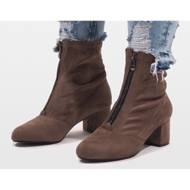 Kaki mocka stövlar med FOZ-01 dragkedja mångfärgad grön 2