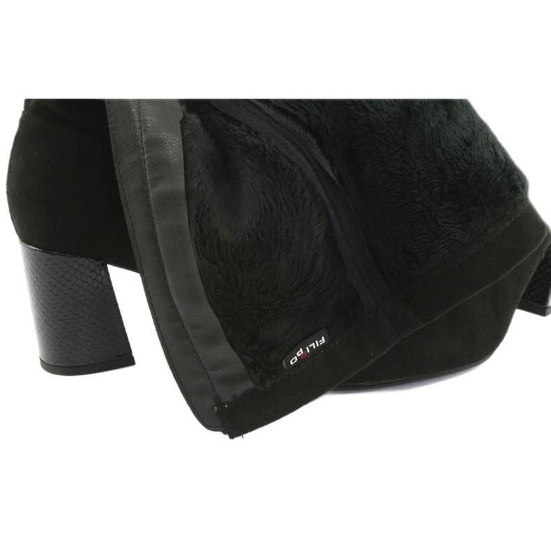 Svarta Filippo 1028 knähöga stövlar 4