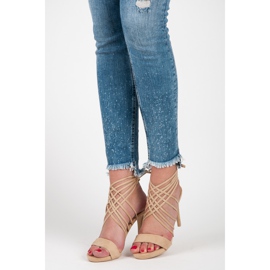 Vices Högklackat mocka med bindning beige 1