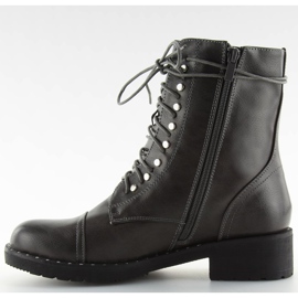 Grå stövlar med dubbar grå B0-193 Grå 2