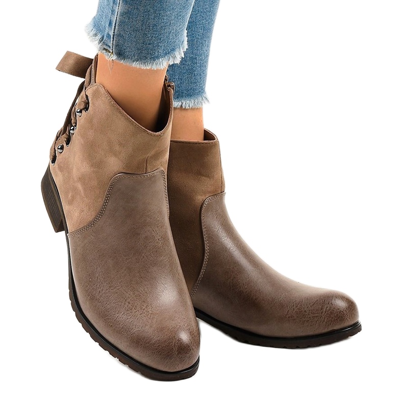 Kaki mocka isolerade stövlar C562 mångfärgad grön 1