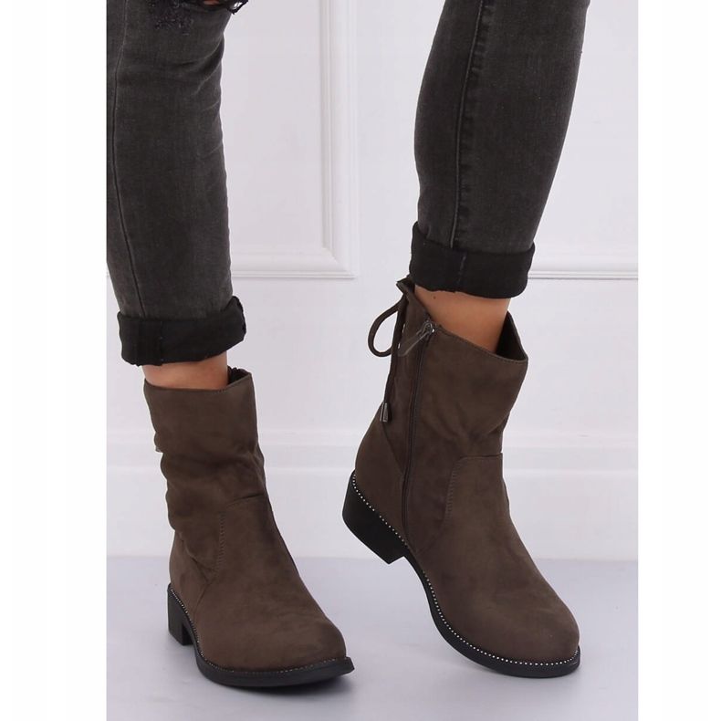 Gröna damstövlar i khaki 7378-PA Green kaki 2