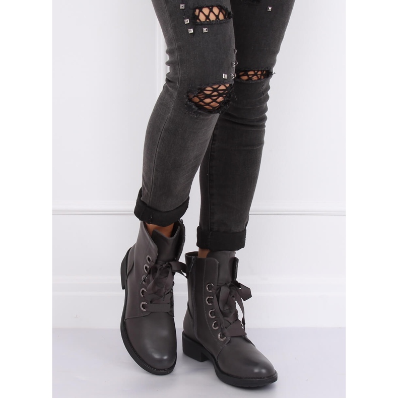 Grå Snörstövlar grå ZX2805 Grå 2