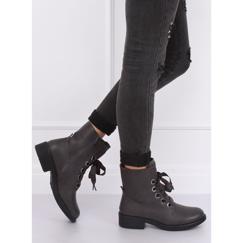 Grå Snörstövlar grå ZX2805 Grå 1