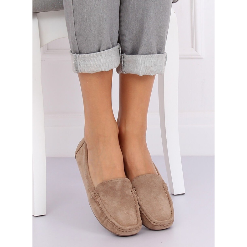 Dam beige loafers R812-1 Khaki brun mångfärgad 1