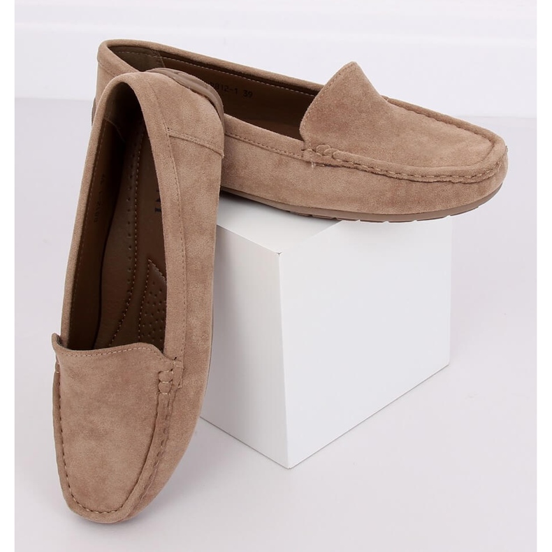 Dam beige loafers R812-1 Khaki brun mångfärgad 2