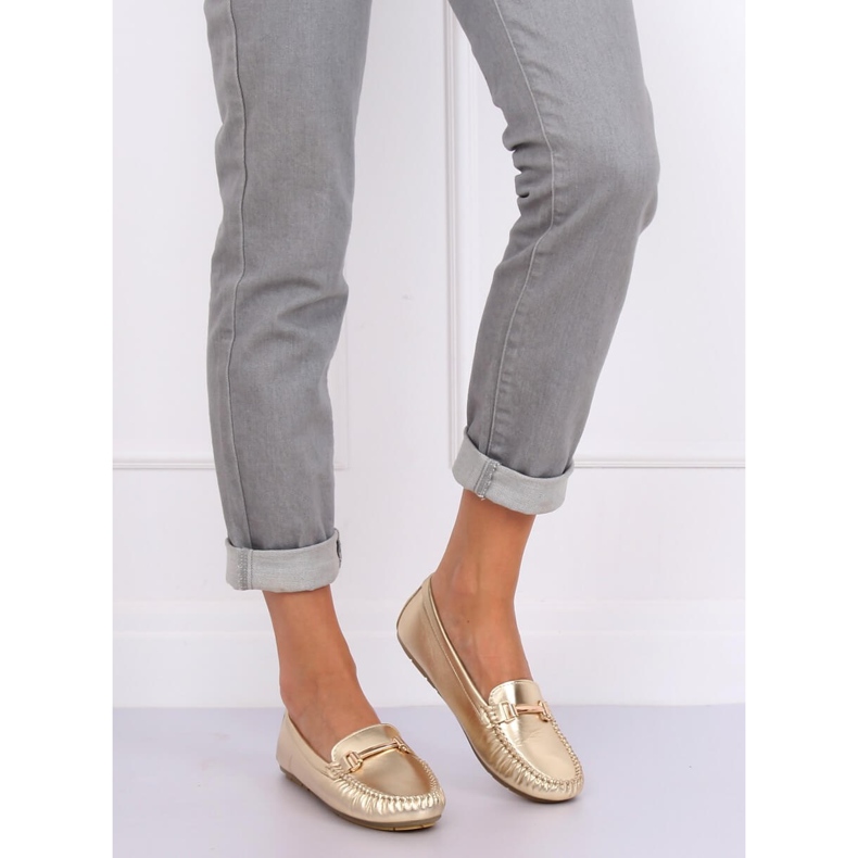 Guld dam loafers L7189A Guld gyllene 1