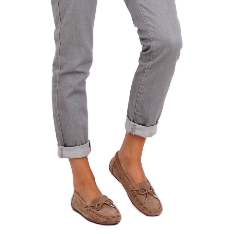 Dam beige loafers R812 Khaki brun mångfärgad 2
