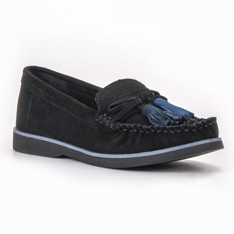 Filippo Läder Loafers med fransar svart 1