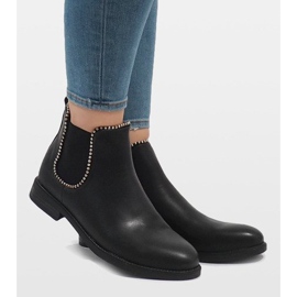 Svarta isolerade stövlar med ett elastiskt band 1003-PA 2