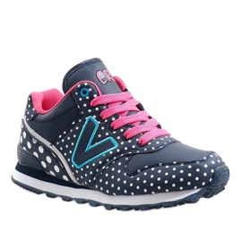 Marinblå sportskor B1573-3 grå 1