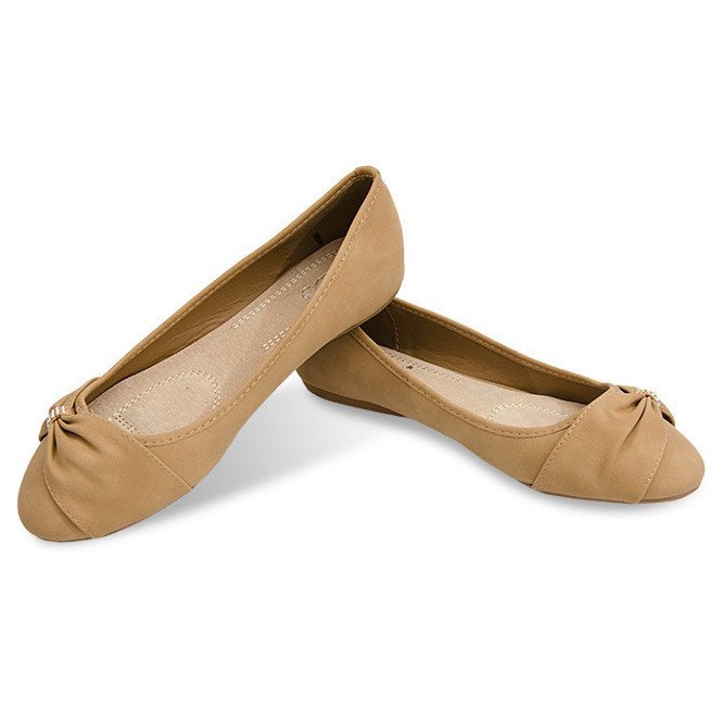 Ballerinor med rosett 6554 khaki mångfärgad 1