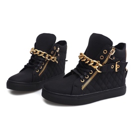 High-top Quilted Sneakers R-35 Svart 1