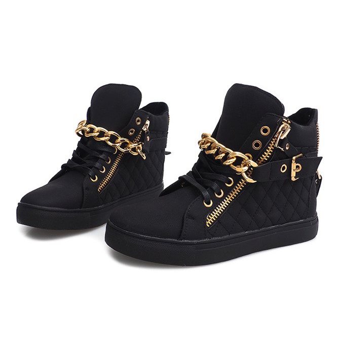 High-top Quilted Sneakers R-35 Svart 1